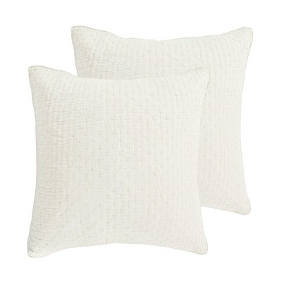 Cross Stitch Cream Euro Sham Set - Two Euro Shams - Levtex Home : Target