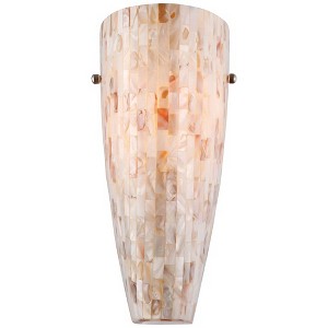 Possini Euro Design Isola Modern Wall Light Sconce Mosaic Mother of Pearl Glass Hardwire 5" Fixture for Bedroom Bathroom Vanity Reading Living Room - 1 of 4