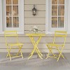 Garvee 3-Piece Outdoor Bistro Set – Folding Metal Table and Chairs for Small Spaces, Ideal for Indoor and Outdoor Use, White - 2 of 4