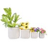 SEVOBAL Planters 4-Piece Modern Planter Pots Set, Glossy Indoor, Outdoor Frost-Resistant Garden with Drainage Holes, White, 21.1"*21.1"*19.9" - 2 of 4