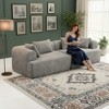 96'' Boucl¨¦ Modular 2-Piece Full-Foam Sectional Sofa with Rounded Arms and Plush Pillows - 2 of 4