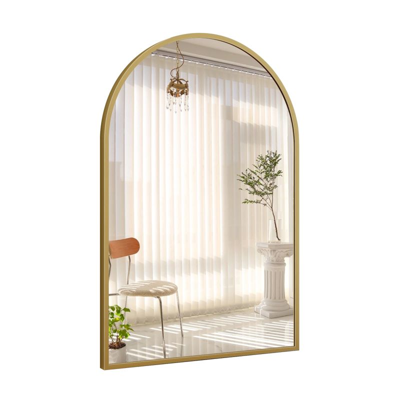 BEAUTYPEAK Rectangle With Rounded Top Decorative Wall Mirror, 3 of 5