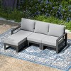 WestinTrends Montara 4-Piece Outdoor HDPE All-Weather Modern Deep Seating Patio Sofa Sectional Set with Waterproof Cushions - 2 of 4
