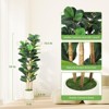 WhizMax Faux Fiddle Leaf Fig Tree with White Pot, Faux Trees with Artificial Plants 56 Fiddle Leaves Greenery - 3 of 4