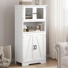 Whizmax 67" Tall Bathroom Storage Cabinet, Freestanding Glass Door Cupboard with Adjustable Shelves, for Bathroom, Kitchen, Pantry - 3 of 4