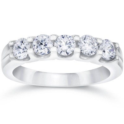 Pompeii3 1 Ct Five Stone Diamond Wedding Ring Lab Created 14k White Gold