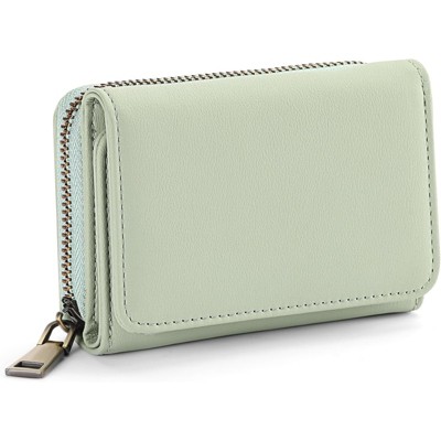 FATMOON Small Wallets for Women - Faux Leather RFID Blocking Card Holder with 20 Slots,ID Window & Zippered Pocket for Everyday Use,Travel