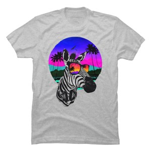 Men's Design By Humans Summer Zebra By clingcling T-Shirt - 1 of 4