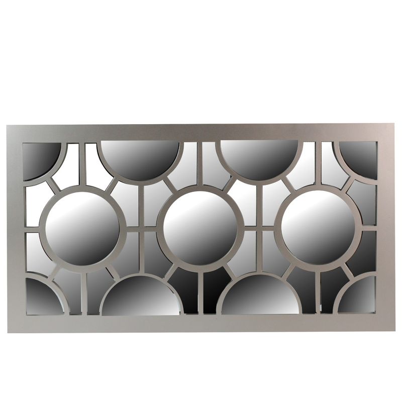 Northlight 25.25" Metallic Gray Rectangular Geometric Wall Mirror, 1 of 4