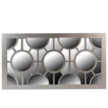 Northlight 25.25" Metallic Gray Rectangular Geometric Wall Mirror