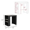 NicBex Kitchen Island Cart with 3 Side Shelves,Kitchen Island with Storage and Large Work Top,Modern Kitchen Cart,Island Table for Kitchen - 3 of 4