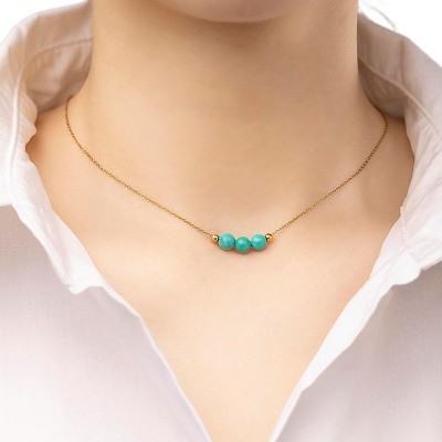 925 Sterling Silver Choker Necklace, Handmade with 3 Birthstone Beads for Women