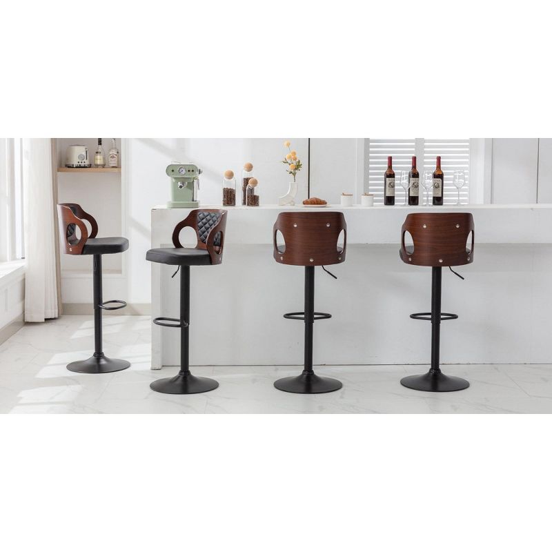 VECELO Modern Bar Stools Height Adjustable Counter Stools, Set of 2 Barstools, 3 of 11