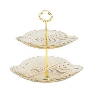 Unique Bargains 2 Tier Dessert Cup Cake Holder Tower with Tiered Tray for Donut Fruits - 1 of 4