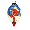 HomeRoots Ice Skating Santa Hand Painted Mouth Blown Glass Ornament - 3 of 4