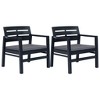 vidaXL 3 Piece Patio Lounge Set Plastic Anthracite - 2 of 4