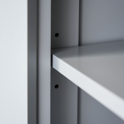 Gray Tall Freestanding Kitchen Pantry Cabinet with Adjustable Shelves