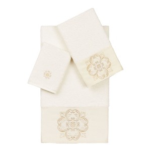 Linum Home Textiles 100% Turkish Cotton ALYSSA Embellished Towel Set - 1 of 4