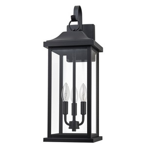 C Cattleya 22.25in 3-Light Modern Matte Black Outdoor Wall Lantern with E12 Base Socket - 1 of 4