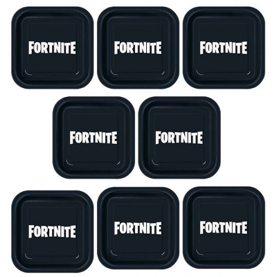 Fortnite 7&#34; 8ct Snack Plates Black/White