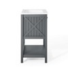 Modway Steam 24" Bathroom Vanity Cabinet – Grey Wall-Mount Cabinet with White Sink Basin, Modern Minimalist Style - 3 of 4