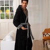 ADR Men's Robe, Plush Fleece Hooded Bathrobe Man, Long Warm Cozy Bath Robe Man - 3 of 4