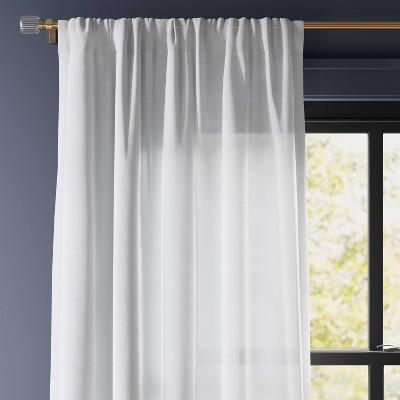 2pk 54"x63" Light Filtering Farrah Curtain Panels White - Threshold™: Cotton & Recycled Polyester, UV Protection