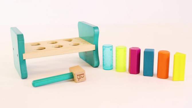 B. toys Wooden Shape Sorter - Colorful Pound &#38; Play, 2 of 9, play video