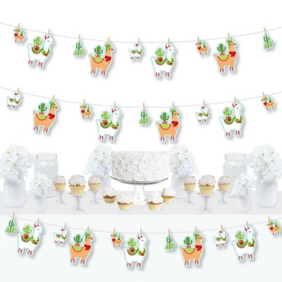 Big Dot of Happiness Fa La Llama - Christmas and Holiday Party DIY Decorations - Clothespin Garland Banner - 44 Pc