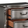 Gulches Nightstand 30 Inches High Shiny Gray Retro Design 2 Drawers Wooden Legs - 3 of 4