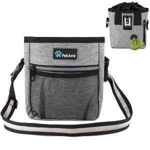 PetAmi Dog Treat Pouch, Pet Training Walking Bag Holder for Kibbles Food Toy, Trainer Essentials Supplies with Waste Dispenser - 1 of 4