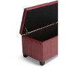 Dover - Storage Ottoman Bench - Radicchio Red - 4 of 4
