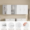Yaheetech Wall Mounted Cabinet with Three Doors and Adjustable Shelf for Living Room, Laundry Room, Mudroom - 4 of 4
