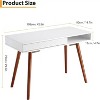 Jojoka White Compact Wooden Office Desk with 2 Drawers - 3 of 4