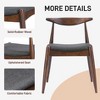 ORRD Set of 2 Rubberwood Dining Chairs with Ergonomic Backrest & Comfort Cushions, Walnut+Charcoal - 4 of 4