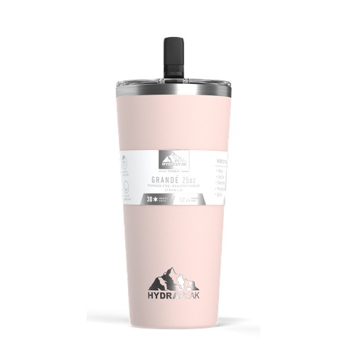 Hydrapeak 25 Oz Grande Insulated Stainless Steel Tumbler With Lid And Straw  Seashell : Target