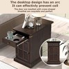NicBex Classic Lift-Top Charging End Table with USB Ports, Sofa Side Table with Storage, Vintage Nightstand with Drawer, Cup Holders -Antique Espresso - 3 of 4