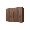 Homez 31.49 in. W x 11.81 in. D x 23.62 in. H Wall Kitchen Cabinet in Walnut with Adjustable Shelves - 2 of 4