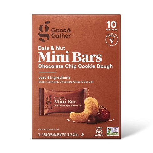 Date And Nut Bars Mini Chocolate Chip Cookie Dough - 7.8oz/10ct - Good &  Gather™ : Target
