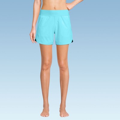 Lands' End Women's 5" Quick Dry Elastic Waist Board Shorts Swim Cover-up Shorts with Panty