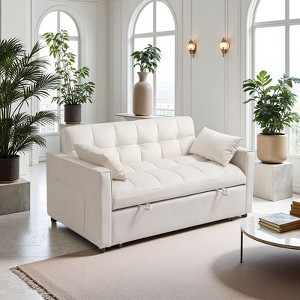 NicBex Convertible Sofa Bed Loveseat Couch with Pull Out Bed & Adjustable Backrest,Upholstered Sleeper Sofa for Living Room,Bedroom - 1 of 4