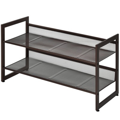 Tangkula 3-tier Industrial Shoe Rack Entryway Bench With Mesh Storage Shelf  : Target