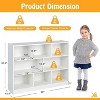 Costzon Kids Toy Organizer, Wooden 3-Tier Bookshelf with 8 Cubes for Books & Toys, Storage Furniture for Toddlers’ Room, Nursery, Playroom (White) - 3 of 4