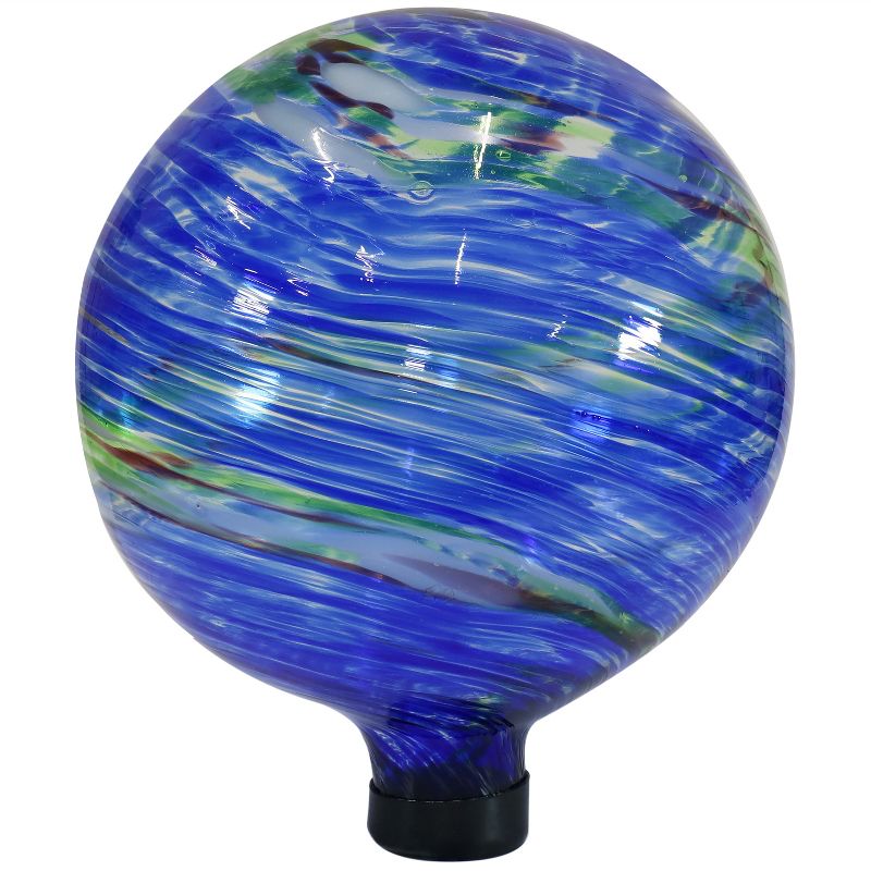 Sunnydaze Indoor/Outdoor Artistic Gazing Globe Glass Garden Ball for Lawn, Patio or Indoors - 10" Diameter, 1 of 17