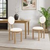 Christopher Knight Home Set of 2 Eliza Contemporary Upholstered Rubberwood Armless Dining Chairs Natural/Beige - 2 of 4