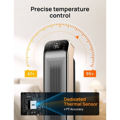 DREO 1500W Solaris Max 25" Ceramic Space Heater Oscillating Fast Heat and Ultra-Quiet ECO Mode Remote — detail 2
