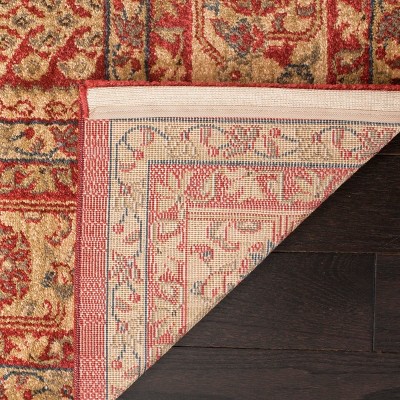 Mahal Red and Natural Synthetic Runner Rug, 2'2" x 16'