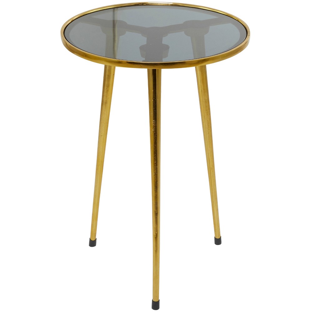 Photos - Coffee Table Contemporary Aluminum With Tripod Legs Accent Table Gold - Olivia & May: Velvet Sofa Companion, Brass Decor, Indoor Use