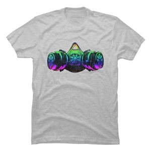 Men's Design By Humans Fluorescent Bomber Mask By Exosam T-Shirt - 1 of 4