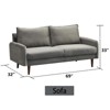 Velvet Sofa Mid-Century Modern Couch with Wooden Legs for Living Room - 3 of 4